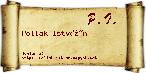 Poliak István névjegykártya